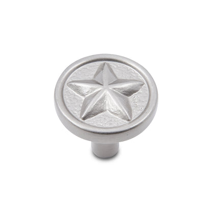 Oil Rubbed Bronze Cabinet Knob with Texas Star on White Background