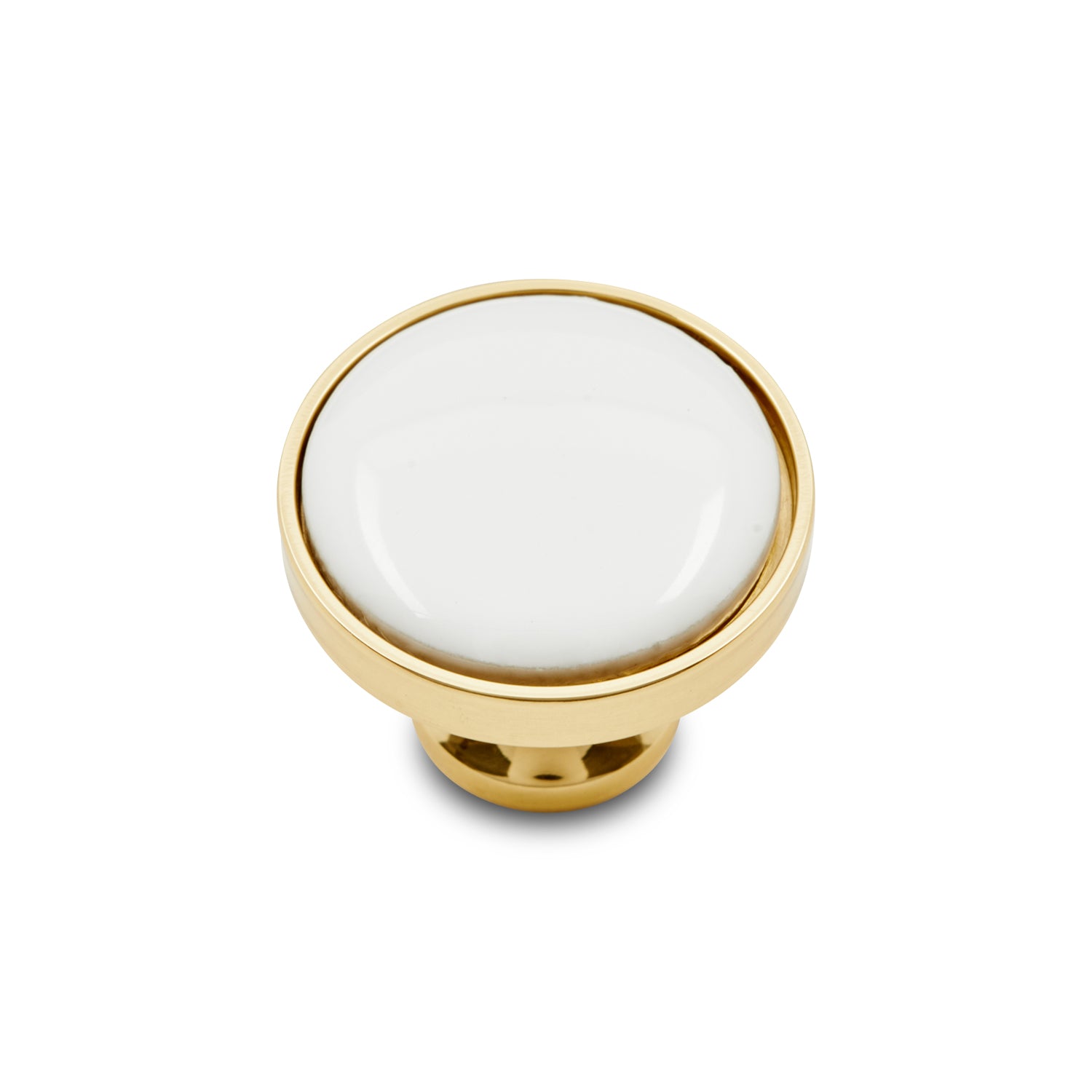 White Porcelain Inset Knob