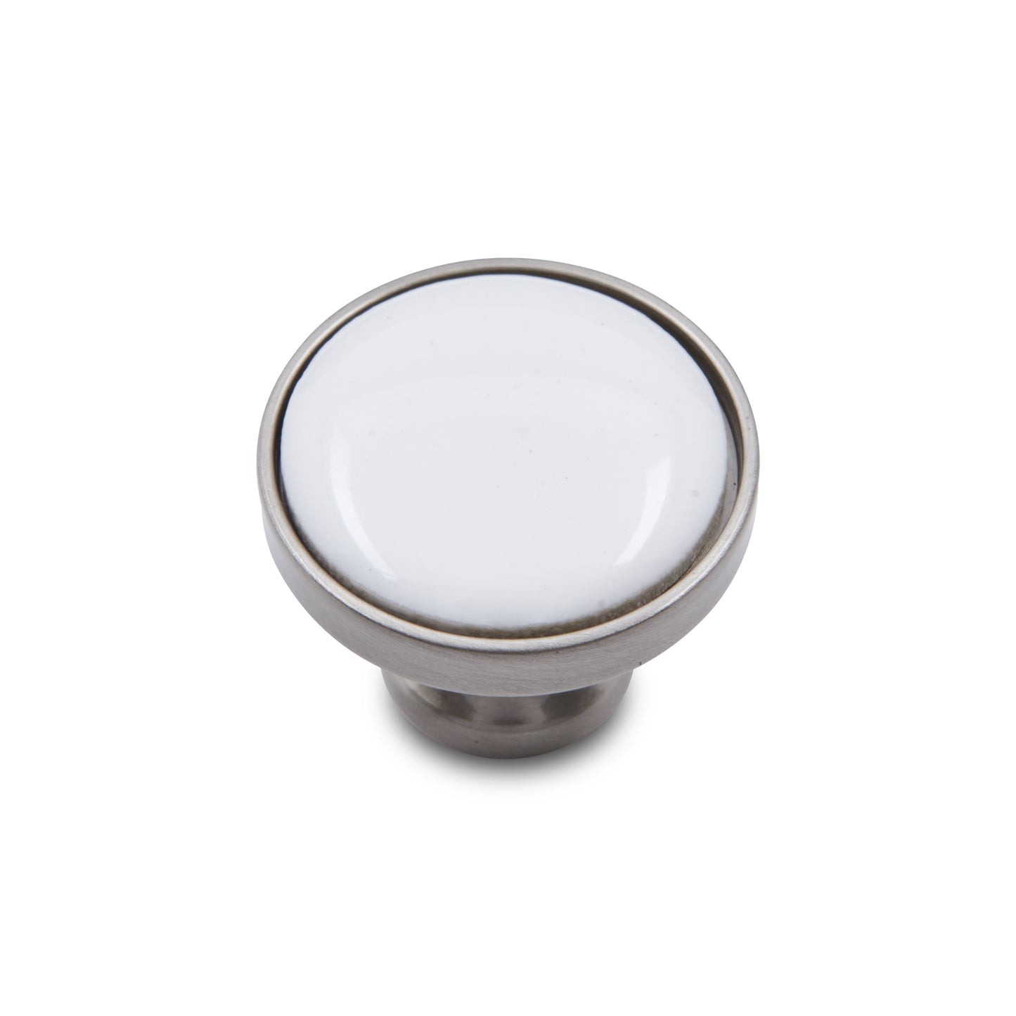 White Porcelain Inset Knob