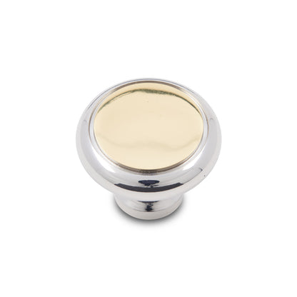 Brass and Silver Two Tone Cabinet Knob