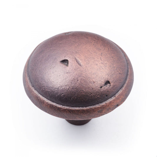 Distressed Mushroom Knob with Ring Edge